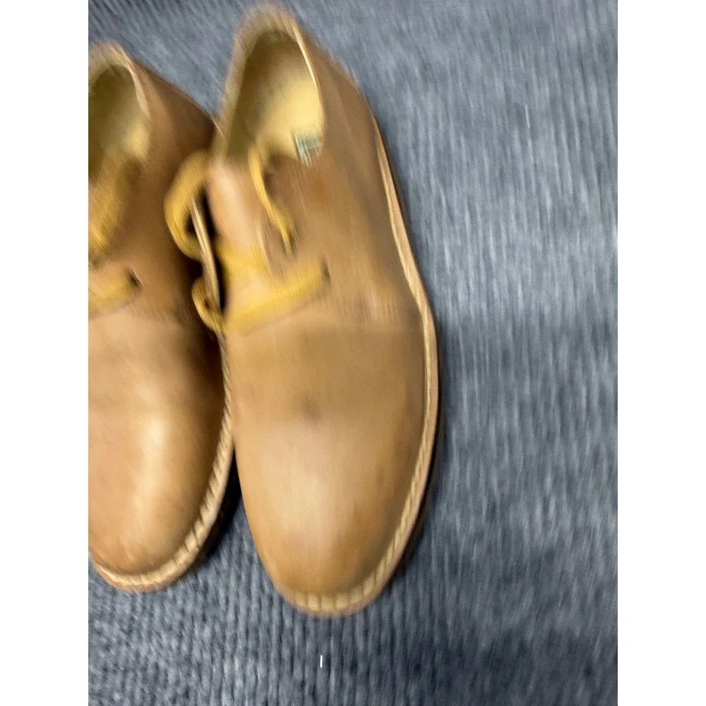 LL Bean‎ Mens Leather Oxford Shoes Tan Lace Up Low Top Made in USA Brown